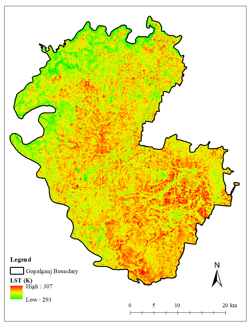 Google Earth Engine interface showing spectral index computation for land cover analysis