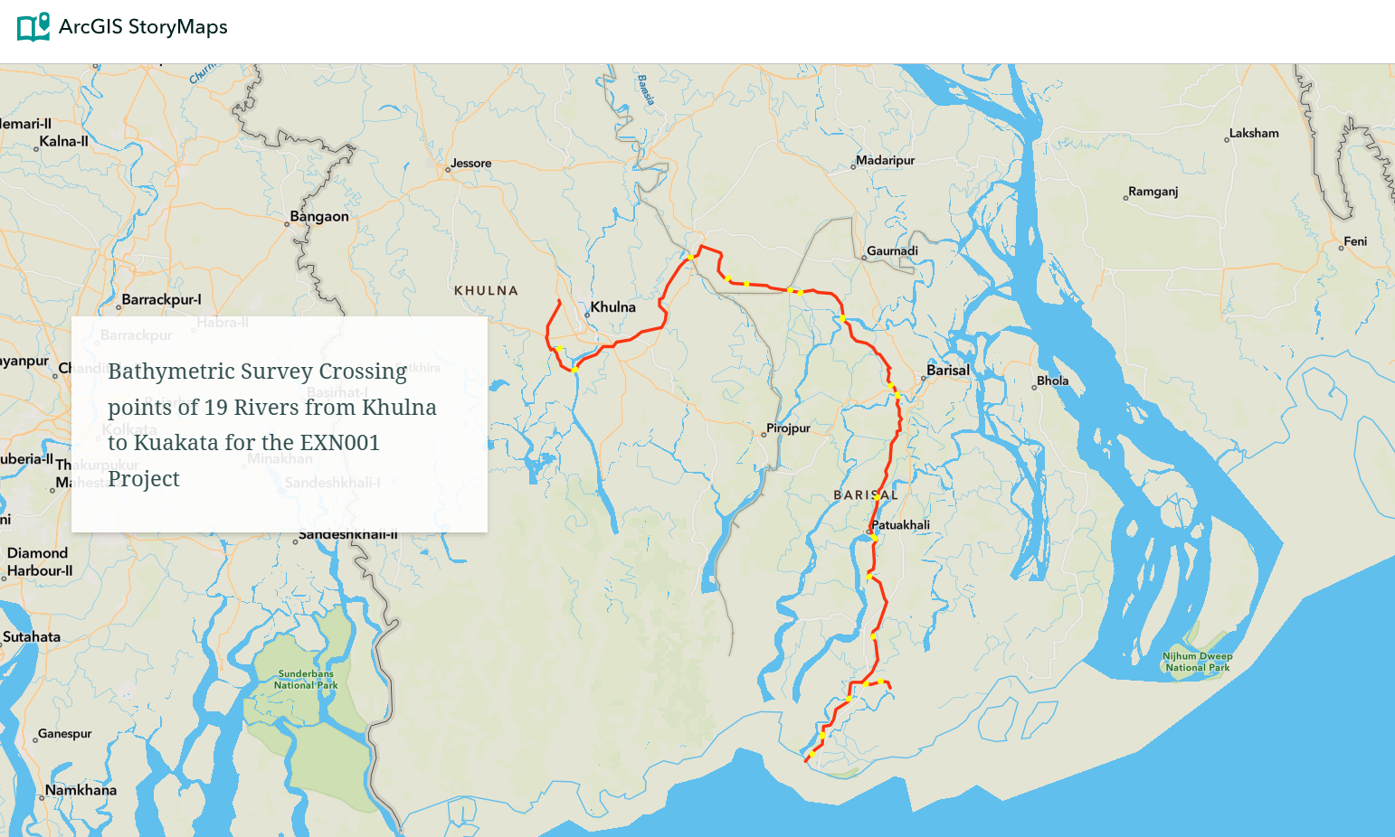 Interactive ArcGIS StoryMap of the proposed river crossing points